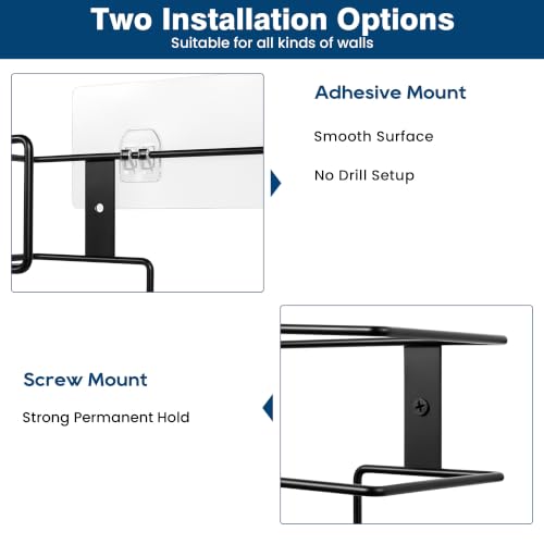 Image of Large Glove Box Holder Wall Mount, 2 Pack, Black | Ideal for High-Volume Glove Use, Not Includes Glove Box