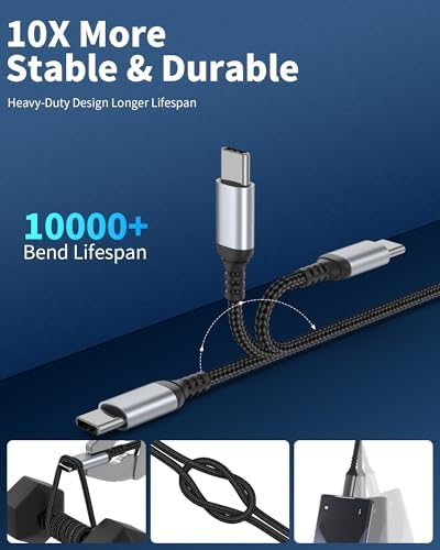 USB to USB C Cable 3FT, 2-Pack USB Type C Cable Fast Charging Carplay Cord - 4
