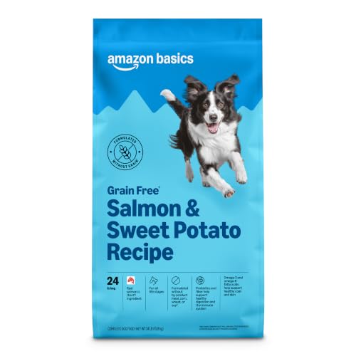 Amazon Basics Dry Dog Food Salmon & Sweet Potato, Grain Free 24 lb Bag (Previously Wag)