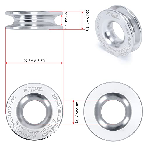 Ptnhz Winch Snatch Recovery Ring 55000Lbs Minimum Break Strength Rope Retention Pulley Winch Light Weight Blocks Towing For Atv Utv Sxs Suv Truck (Silver) #TOP4