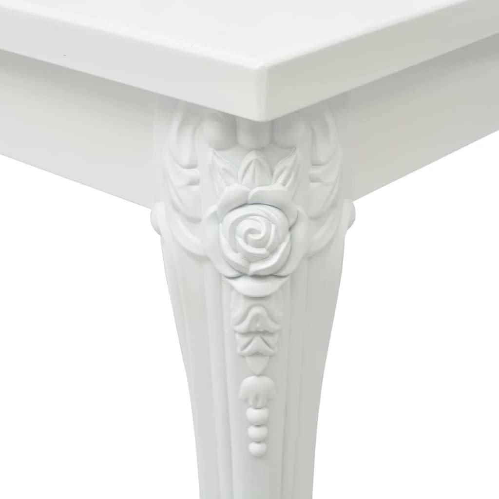 vidaXL Dining Table 45.7" High Gloss White Dinner Table Home Kitchen Desk