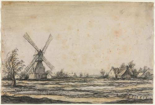 Tableau toile paysage Aelbert Cuyp affiches art moulin 60x90