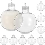 BESTonZON 10 Bolas De Bebida Navideñas Transparentes para Árbol De Navidad Adornos Rellenables Bolas De Bebida Botella De Agua Forma De Bombillas Colgante De Plástico para Navidad