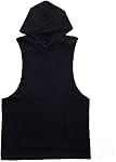 Hommes sans manches Hoodie Y-Back Gym Tank Tops Muscle Workout Chemise Bodybuilding T-shirts sans manches