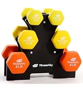 Fitness Alley Neoprene Workout Dumbbells - Non Slip, Anti Roll Exercise & Fitness Dumbbells set w...