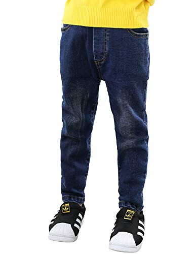 Boys' Blue Denim Jeans Elastic Waist Cotton Pants for Kids3