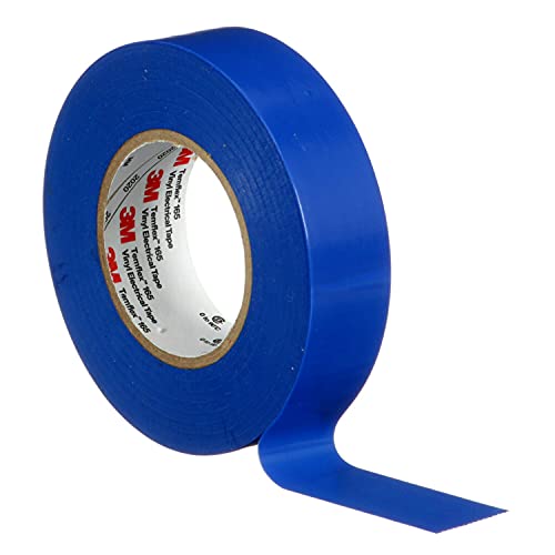Image of 3M Temflex Multi-Purpose Vinyl Electrical Tape 165, Blue, 3 /4 in x 60 ft (19 mm x 18 m), 10 Roll Pack (Pack of 4)