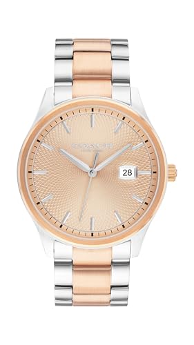 Image of COACH Men's Oliver 3H Quartz Watch, 41mm Case Size, Stainless Steel Bracelet, Date Display, Classic for Every Day - Gift for Him