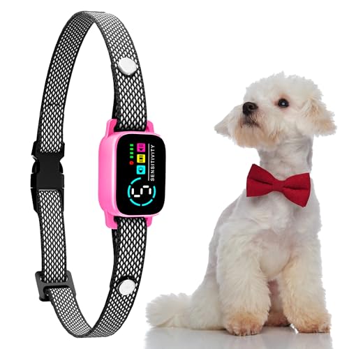 Bark Collar for Small Dogs 5-15lbs, Model23 (Pink)