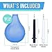 Clear Enema Bulb Kit – Anal Douche for Men and Women – 7oz with 2 Replaceable Nozzles - Easily See Water Level with Transparent Design – BPA and Phthalates Free (Blue)