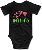 Pengshiliu Hi Life Hawaii Baby Climbing Short Sleeve Onesie 6-12 Month Black