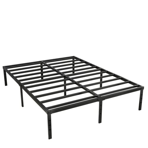 Homus California King Size Bed Frame-Steel Slat Non -Slip 14 Inch High Mattress Foundation-No Box Spring Needed Platform/Noiseless & Squeak-Less #TOP6