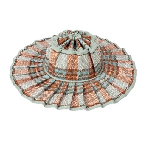 Women's Pleated Straw Sun Hat - Foldable Wide Brim UPF 50+ Summer Beach Hat, Adjustable Lightweight Travel Hat (S/M/L/XL)