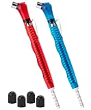 UNCO- Pencil Tire Pressure Gauge, 2 Pack Blue & Red, 10-75 PSI