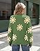Zeagoo Sweaters for Women Fall Fashion 2025 Trendy Long Sleeve Turtleneck Pullover Lantern Knit Sweater Tops Green-Flower