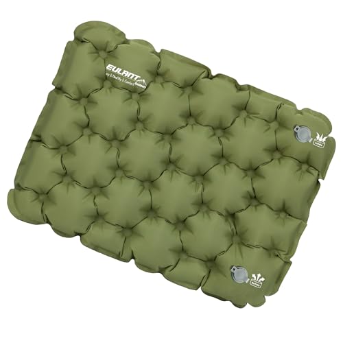 EULANT Cojines de Asiento Inflable,Cojín de Aire Impermeable,Suave Cojín del Avión,Hinchable Esterilla para Camping Viajes Kayak Mochilero Conciertos Estadio Playa Césped Suelo,Inflado por soplado