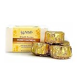 Avitals Lavender Lemongrass Honey Oatmeal Bath Fizzies – 4 Handmade Bath Bombs for Dry or Sensitive Skin