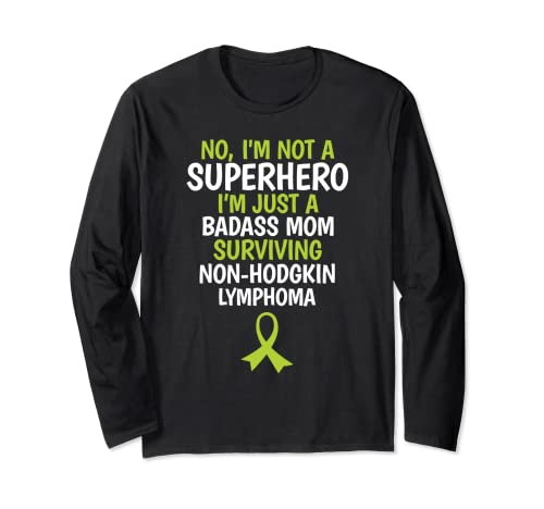 Badass Mom Surviving Non-Hodgkin Lymphoma citazione divertente Maglia a Manica
