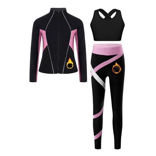 Ensemble patinage sur glace thermique veste fille gymnastique vêtements de sport