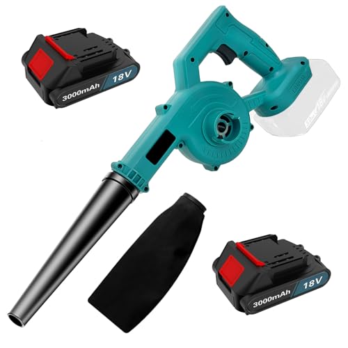 Akku Laubbläser, 18V 150MPH Akku Gebläse mit 2PCS 3000mAh Akkus und Ladegerät, Ersatz für Makita DUB185Z, Mehrere Zubehörteile Elektrischer Laubbläser für Rasenpflege, Terrasse, Hof, Blau Akku Laubbläser, 18V 150MPH Akku Gebläse mit 2PCS 3000mAh Akkus und Ladegerät, Ersatz für Makita DUB185Z, Mehrere Zubehörteile Elektrischer Laubbläser für Rasenpflege, Terrasse, Hof, Blau