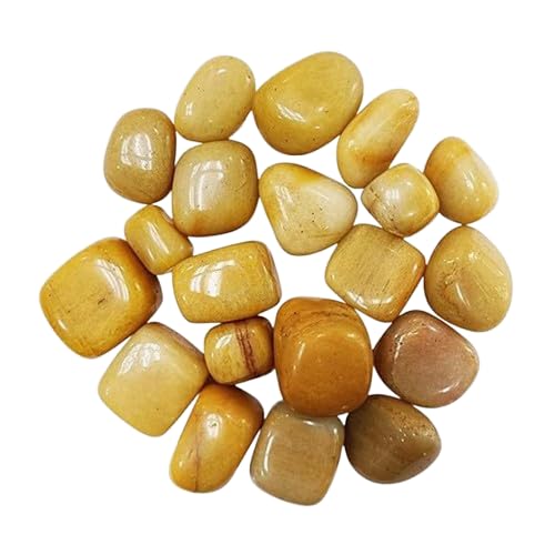 Image of Yellow-Zade Tumble Stone | 50 gm Tumbled Gemstones | Reiki Healing Stones | Home Decor Pebbles | Aquarium Gravel | Garden & Table Decor