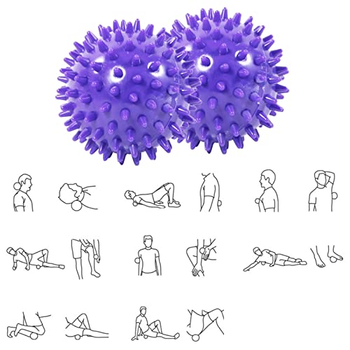 fengny 2 bolas de ouriço fitness bola cravada para mão pé para trás ferramenta de massagem muscular