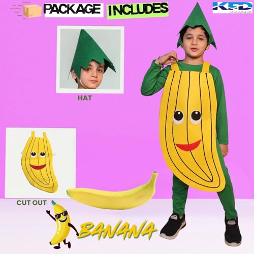 Image of Kaku Fancy Dresses Fruit and Vegetable Costume Paper Cutout with Cap For Kids | Healthy Food Costume For Boys & Girls (Tracksuit Not Included)
