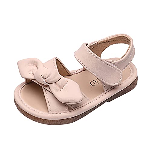 White Sandals for Girls Sandals Prewalker Shoes Beach Toddler Children Girls Baby Bowknot Summer Girl's Shoes (Pink, 10.5 Little Kid)