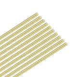 M METERXITY 10 Stück Messingstange, 1mmx300mm H65 Massivmessing Rundstangen für Messergriffstifte Messermachenzubehör/Wellenstifte Handwerk/Modell DIY, Drehbanknietdübelrohrbestand