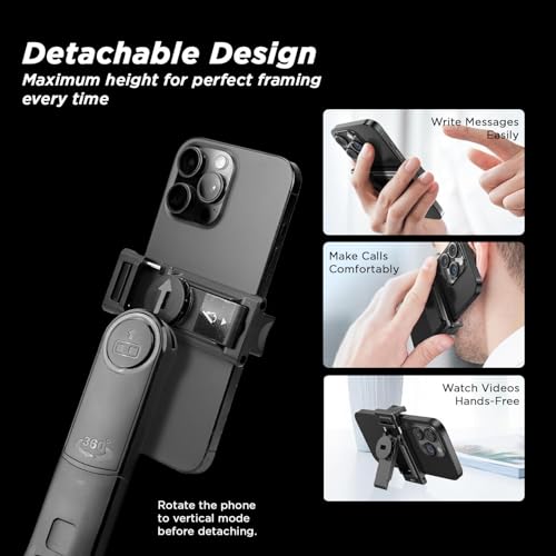 Image of HIFFIN H8 AI-Powered 360 Auto Face Tracking Selfie Stick Tripod with Sensor, 63-inch /160 cm Aluminium Extension Stand for Mobile & Camera, Quad-Leg Stability, Auto Rotation for Vlogging & Shooting