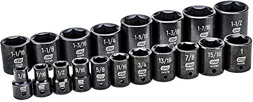 Gearwrench 19 Pc. 1/2" Drive 6 Pt. Standard Impact Socket Set, Sae - 84932N #TOP2