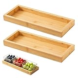 2 Piezas Bandeja Madera, 29 x 10,6 x 2,8 cm Bandeja Madera Rectangular, Bandejas...