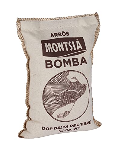 Arroz Montsià Bomba | Ideal para una Gran Variedad de Platos | Arroz Caldoso, Paellas | Arroz EXTRA DOP Delta del Ebro | Paquete 0.5 kg