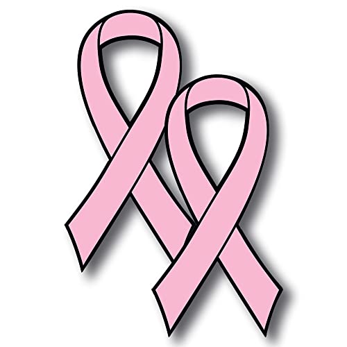 Image of Magnet Me Up: Support Breast Cancer Awareness Pink Ribbon Magnet Decal - 2 Pack, 3.5x7 Inches, Heavy-Duty Automotive Magnets for Car, Truck, SUV - Raise Awareness and Show Support with This Magnet