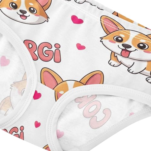 Fancy Toddlers Underwear Floral 2t Cotton Panties Little Girl Cute Cartoon Corgis Pink Prints Briefs Undies Kids4