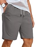 COOFANDY Mens Casual Dress Shorts Cotton Chino Shorts Fashion Classic Fit Resort Shorts Dark Grey