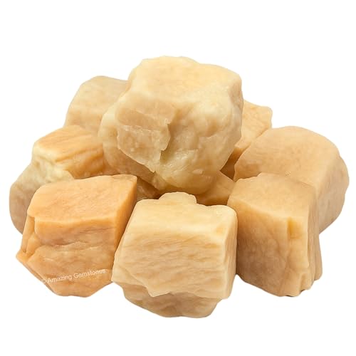 Image of Amazing Gemstone Cream Moonstone Raw Crystals and Healing Stones, Natural Rocks for Tumbling - DIY Raw Stones and Crystals, 2 Pieces