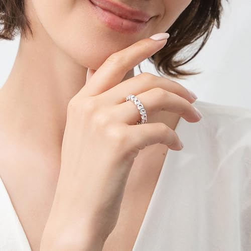 Berricle R1877-01-7 Sterling Silver Wedding Rings Asscher Cut Cubic Zirconia Cz Eternity Ring thumb #4