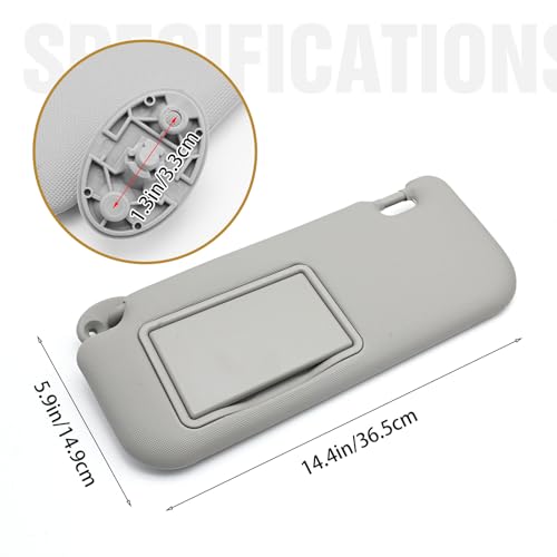 laffoonparts 74320-02B21 74310-02K91 Left Driver Side Sun Visor, Replacement for Toyota Corolla 2014 2015 2016 2017 (Gray) by laffoonparts - Used condition - Image 4