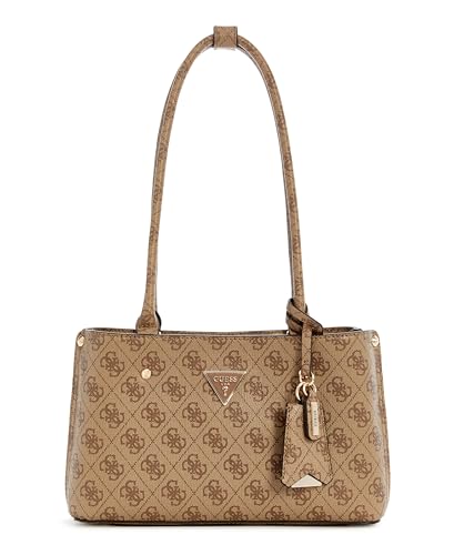 GUESS Damen Meridian Ii Shoulder Satchel Handtasche, Latte Logo