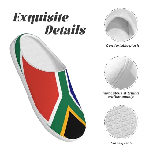 Cozy South African flag print Slippers Indoor and Outdoor Fuzzy House Shoes Anti-Skid Sole Gifts for Women Indoor Scuff4