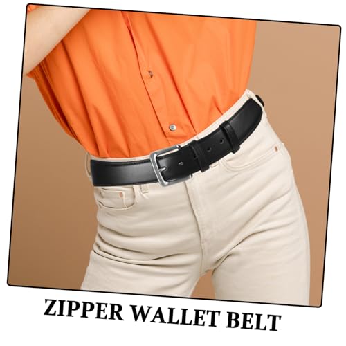 LIFKOME Travel Security Belt with Hidden Money Compartment -theft Wallet for Men Black Hidden Pocket Belt for Discreetly Storing Valuables and Cash3