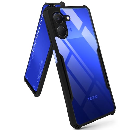 Image of Jkobi Hybrid Back Cover Case for Tecno Spark Go 3 (Shockproof with Polycarbonate Clear Panel | Professional Black)