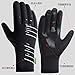 keynoyin Men's Winter Outdoor Sports Warm Gloves, Extended Windproof, Non-Slip, Fleece Touch Screen Cycling gloves-321 Black and White-L