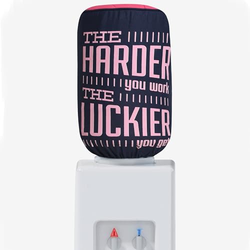 Image of Swayam 20 Litre Bottle Cover for Home & Office | Bottle Protector | Lace Closure at Bottom | Machine Washable | Environment Friendly | Digitally Printed | 44cm x 42cm x 32cm - Navy & Pink