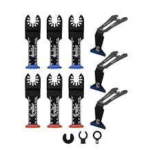Oscillating Saw Blades 9pcs - KURSTOL Bi-Metal & Japanese Teeth & 90Angle Oscillating Tool Blades, Multi Tool Blades for Wood Nails PVC