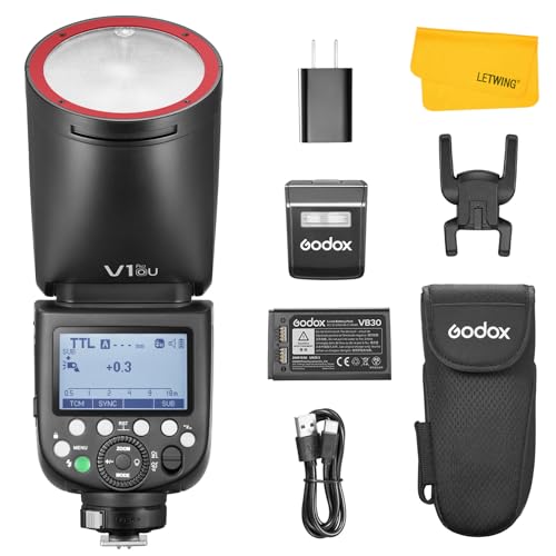 GODOX V1Pro OU V1Pro-OU Flash for Olympus, 2.4G TTL Flash Speedlite HSS 1/8000s, 2980mAh Li-ion Battery, Detachable Flash SU-1, External Flash Compatible for Olympus Panasonic Camera(USA Version)