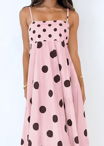 Image of NUFIWI Women Summer Striped Maxi Dress Spaghetti Strap Cutout Ruffle Long Dress Flowy Swing Beach Vocation Dress