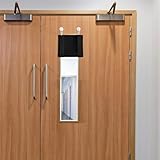 NICETOWN Classroom Door Curtain for Window, French Door Shade for Privacy, Thermal Insulated Window Covering for RV Camper, Small Valance for Kitchen, 8 x 36 inches, Black, 1 Panel