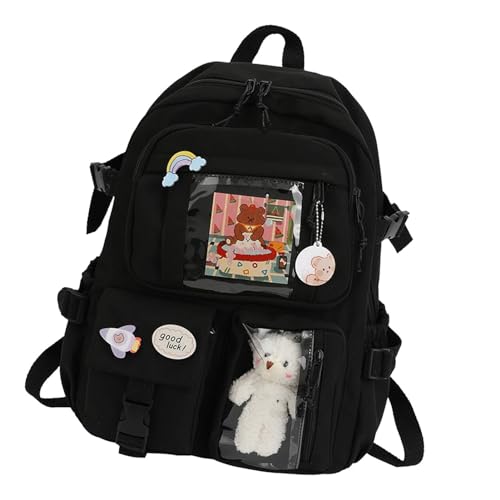 Sacs d'école pour filles avec grand compartiment et badges amovibles